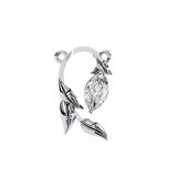 14K White Gold IGI Certified Marquise Diamond Twig Pendant – D-E Color, VVS–VS Clarity, Rabbit Ear Bail