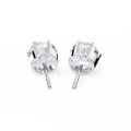 14K White Gold IGI Certified Round Solitaire Stud Earrings, 6 Prong, D-E Color, VVS/VS Clarity