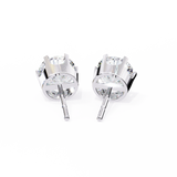14K White Gold IGI Certified Round Solitaire Stud Earrings, 6 Prong, D-E Color, VVS/VS Clarity