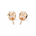 14K White Gold IGI Certified Round Solitaire Stud Earrings, 6 Prong, D-E Color, VVS/VS Clarity