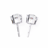 14K White Gold IGI Certified Round Solitaire Stud Earrings, 6 Prong, D-E Color, VVS/VS Clarity