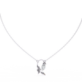 14K White Gold IGI Certified Marquise Diamond Twig Pendant – D-E Color, VVS–VS Clarity, Rabbit Ear Bail