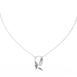 14K White Gold IGI Certified Marquise Diamond Twig Pendant – D-E Color, VVS–VS Clarity, Rabbit Ear Bail