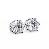 14K White Gold IGI Certified Round Solitaire Stud Earrings, 6 Prong, D-E Color, VVS/VS Clarity