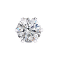 14K White Gold IGI Certified Round Solitaire Stud Earrings, 6 Prong, D-E Color, VVS/VS Clarity