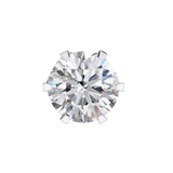 14K White Gold IGI Certified Round Solitaire Stud Earrings, 6 Prong, D-E Color, VVS/VS Clarity