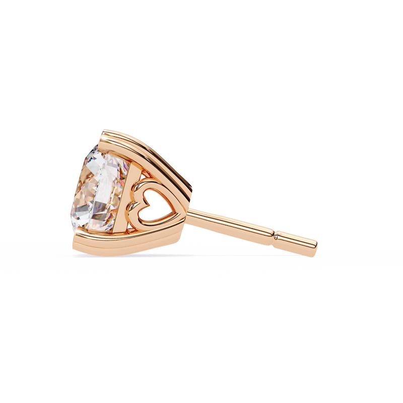 14K White Gold IGI Certified Round Solitaire Stud Earrings, 4 Prong, D-E Color, VVS/VS Clarity