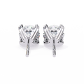 14K White Gold IGI Certified Round Solitaire Stud Earrings, 4 Prong, D-E Color, VVS/VS Clarity