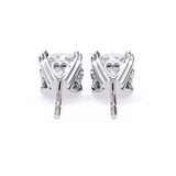 14K White Gold IGI Certified Round Solitaire Stud Earrings, 4 Prong, D-E Color, VVS/VS Clarity