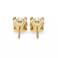 14K White Gold IGI Certified Round Solitaire Stud Earrings, 4 Prong, D-E Color, VVS/VS Clarity