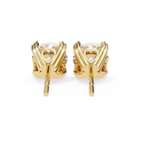 14K White Gold IGI Certified Round Solitaire Stud Earrings, 4 Prong, D-E Color, VVS/VS Clarity