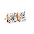 14K White Gold IGI Certified Round Solitaire Stud Earrings, 4 Prong, D-E Color, VVS/VS Clarity