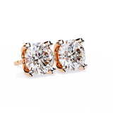14K White Gold IGI Certified Round Solitaire Stud Earrings, 4 Prong, D-E Color, VVS/VS Clarity