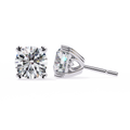 14K White Gold IGI Certified Round Solitaire Stud Earrings, 4 Prong, D-E Color, VVS/VS Clarity