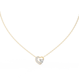 14K White Gold IGI Certified Double Heart Diamond Pendant – D-E Color, VVS–VS Clarity, Rabbit Ear Bail