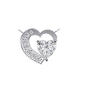 14K White Gold IGI Certified Double Heart Diamond Pendant – D-E Color, VVS–VS Clarity, Rabbit Ear Bail