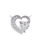 14K White Gold IGI Certified Double Heart Diamond Pendant – D-E Color, VVS–VS Clarity, Rabbit Ear Bail