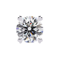 14K White Gold IGI Certified Round Solitaire Stud Earrings, 4 Prong, D-E Color, VVS/VS Clarity
