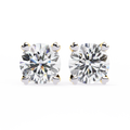 14K White Gold IGI Certified Round Solitaire Stud Earrings, 4 Prong, D-E Color, VVS/VS Clarity