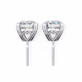 14K White Gold IGI Certified Round Solitaire Stud Earrings, 4 Prong, D-E Color, VVS/VS Clarity