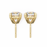 14K White Gold IGI Certified Round Solitaire Stud Earrings, 4 Prong, D-E Color, VVS/VS Clarity