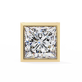 14K White Gold IGI Certified Princess Solitaire Stud Earrings, Bezel, D-E Color, VVS/VS Clarity