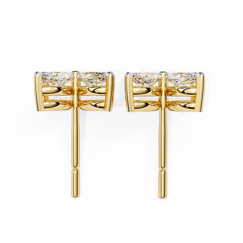 14K White Gold IGI Certified Marquise Diamond Flower Earrings, D-E Color, VVS/VS Clarity
