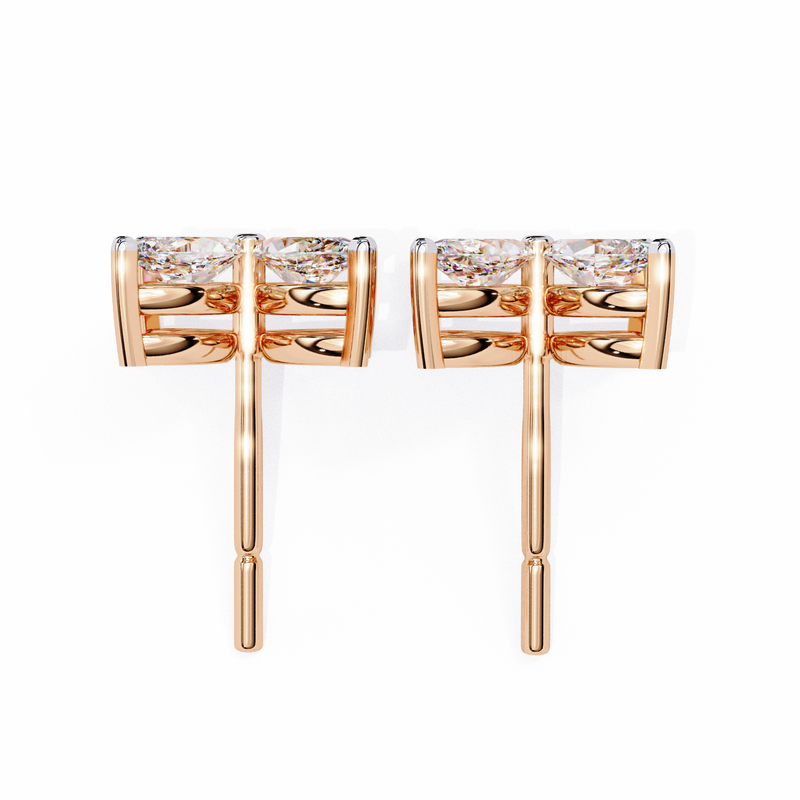14K White Gold IGI Certified Marquise Diamond Flower Earrings, D-E Color, VVS/VS Clarity