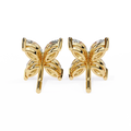 14K White Gold IGI Certified Marquise Diamond Flower Earrings, D-E Color, VVS/VS Clarity