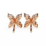 14K White Gold IGI Certified Marquise Diamond Flower Earrings, D-E Color, VVS/VS Clarity