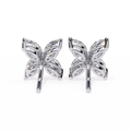 14K White Gold IGI Certified Marquise Diamond Flower Earrings, D-E Color, VVS/VS Clarity