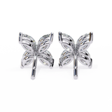 14K White Gold IGI Certified Marquise Diamond Flower Earrings, D-E Color, VVS/VS Clarity