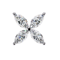 14K White Gold IGI Certified Marquise Diamond Flower Earrings, D-E Color, VVS/VS Clarity