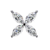 14K White Gold IGI Certified Marquise Diamond Flower Earrings, D-E Color, VVS/VS Clarity