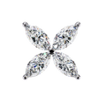 14K White Gold IGI Certified Marquise Diamond Flower Earrings, D-E Color, VVS/VS Clarity
