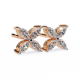 14K White Gold IGI Certified Marquise Diamond Flower Earrings, D-E Color, VVS/VS Clarity