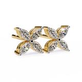 14K White Gold IGI Certified Marquise Diamond Flower Earrings, D-E Color, VVS/VS Clarity