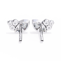 14K White Gold IGI Certified Marquise Diamond Cluster Earrings, D-E Color, VVS/VS Clarity