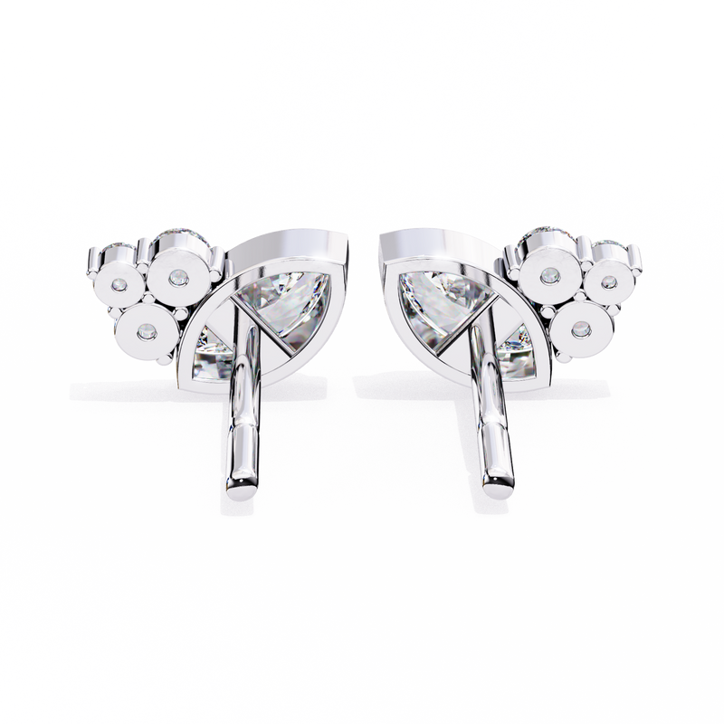 14K White Gold IGI Certified Marquise Diamond Cluster Earrings, D-E Color, VVS/VS Clarity