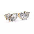 14K White Gold IGI Certified Marquise Diamond Cluster Earrings, D-E Color, VVS/VS Clarity