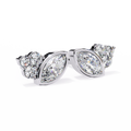 14K White Gold IGI Certified Marquise Diamond Cluster Earrings, D-E Color, VVS/VS Clarity