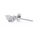 14K White Gold IGI Certified Marquise Diamond Cluster Earrings, D-E Color, VVS/VS Clarity