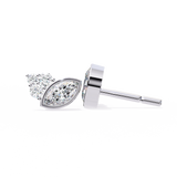 14K White Gold IGI Certified Marquise Diamond Cluster Earrings, D-E Color, VVS/VS Clarity