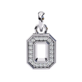 14K White Gold IGI Certified Round & Emerald Diamond Pendant – D-E Color, VVS–VS Clarity, Classic Bail