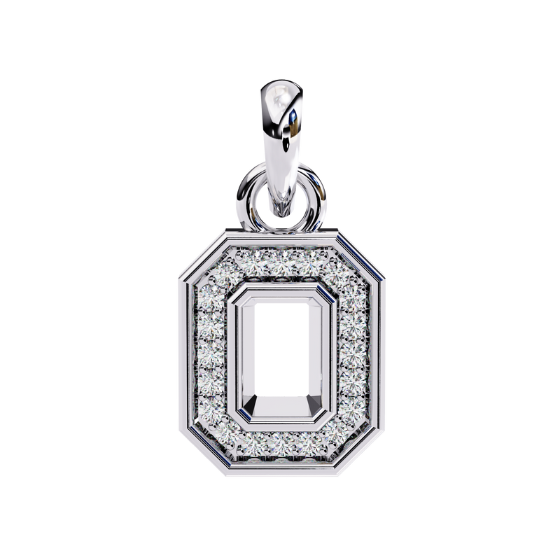 14K White Gold IGI Certified Round & Emerald Diamond Pendant – D-E Color, VVS–VS Clarity, Classic Bail