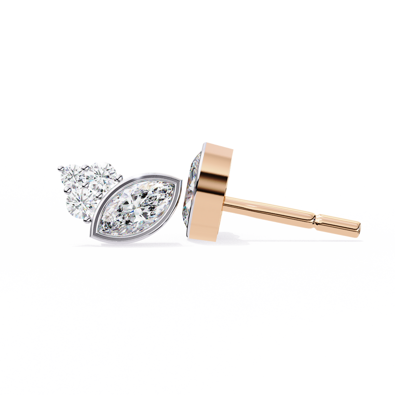 14K White Gold IGI Certified Marquise Diamond Cluster Earrings, D-E Color, VVS/VS Clarity