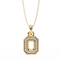 14K White Gold IGI Certified Round & Emerald Diamond Pendant – D-E Color, VVS–VS Clarity, Classic Bail
