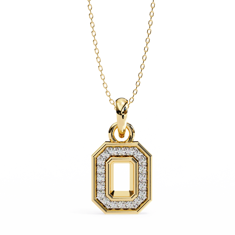14K White Gold IGI Certified Round & Emerald Diamond Pendant – D-E Color, VVS–VS Clarity, Classic Bail