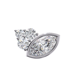 14K White Gold IGI Certified Marquise Diamond Cluster Earrings, D-E Color, VVS/VS Clarity