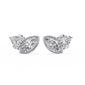 14K White Gold IGI Certified Marquise Diamond Cluster Earrings, D-E Color, VVS/VS Clarity